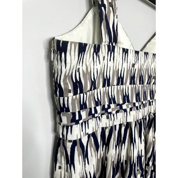 Ann Taylor Sleeveless Surplice V-Neck Empire Waist Mini Dress Multi Women's Sz 8 - Picture 9 of 12